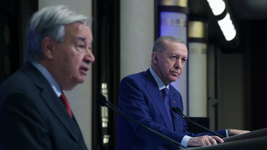 الرئيس أردوغان يلتقي بالأمين العام للأمم المتحدة في نيويورك