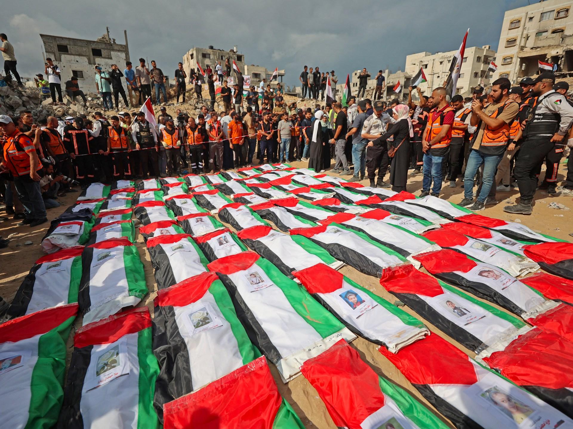 فلسطينيون يشيّعون أكثر من مئة شهيد في جنازة جماعية في غزة