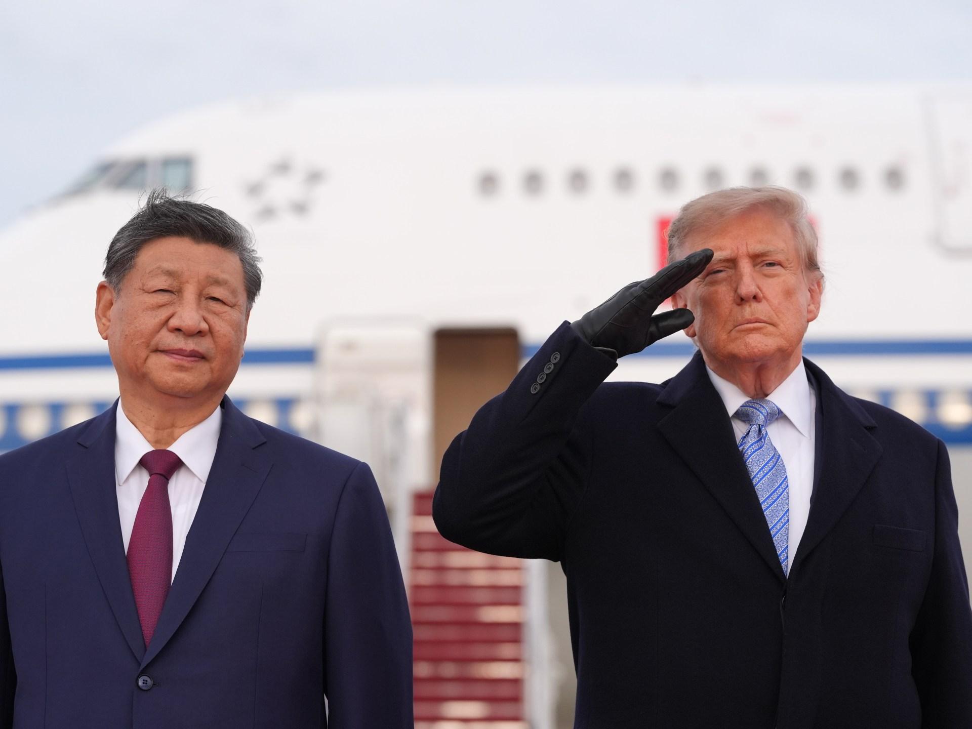 ترحيب ترامب غير المعتاد ب XI جين بينغ في مطار واشنطن