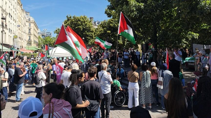 متظاهرون في باريس يحتجون ضد إسرائيل ويدعون فرنسا فرض عقوبات